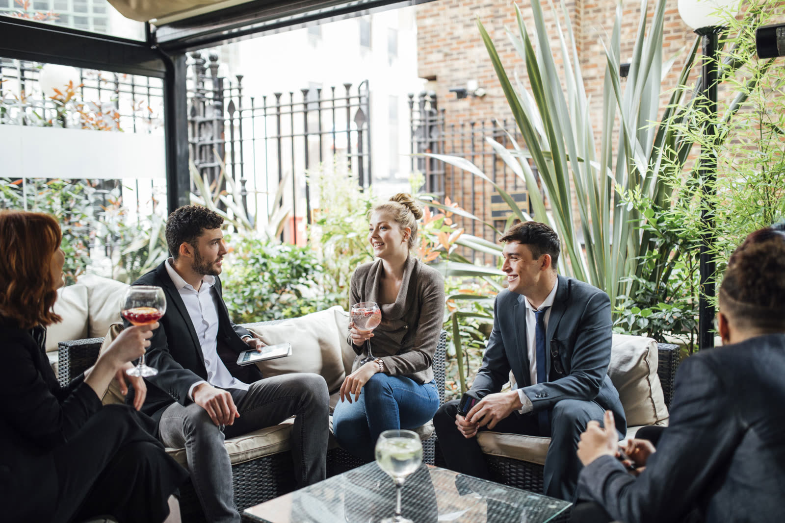 Conversation over a glass